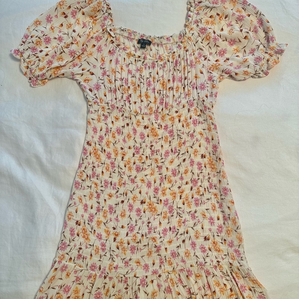 Floral Smocked Puff Sleeve Dress